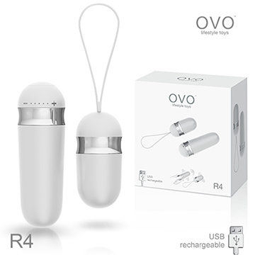 德國OVO R4 艾莎 5段變頻 多功能  陰蒂刺激無線遙控跳蛋 充電式 白色