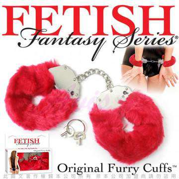 美國FETISH-Original Furry Cuffs-SM彩色絨毛金屬手銬-紅