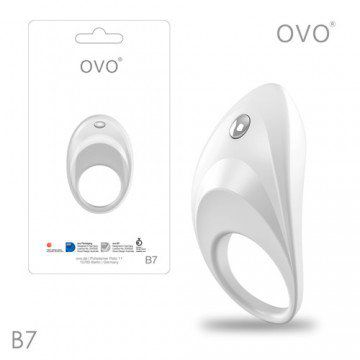 德國OVO-B7 前衛男性 矽膠靜音時尚震動環-白色