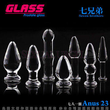 GLASS-水晶七兄弟-玻璃水晶後庭冰火棒(Anus 23)(七入一組)