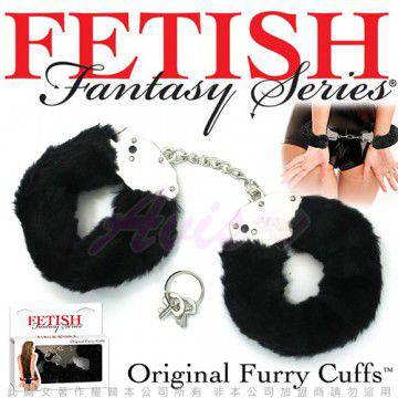 美國FETISH-Original Furry Cuffs-SM彩色絨毛金屬手銬-黑