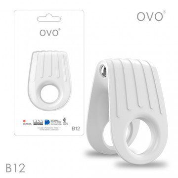德國OVO-B12 前衛男性 矽膠靜音時尚震動環-白色