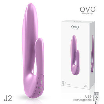 德國OVO J2 茉莉 7段變頻 多功能 雙叉 陰蒂刺激按摩棒 充電式 粉色