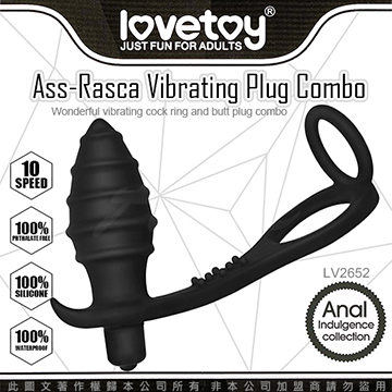 Ass-Rasca Vibrating Plug Combo 10段變頻震動鎖精後庭按摩器 桃型螺紋