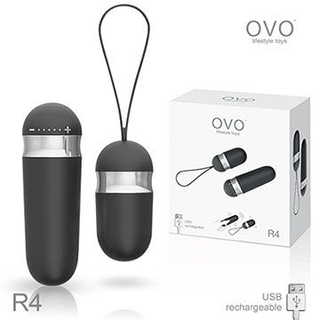 德國OVO R4 艾莎 5段變頻 多功能  陰蒂刺激無線遙控跳蛋 充電式 黑色