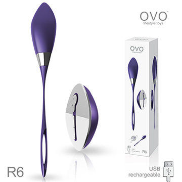 德國OVO R6 安娜 7段變頻 多功能  陰蒂刺激無線遙控跳蛋 充電式 紫色