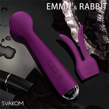 美國SVAKOM Emma 艾瑪 (獨特加熱鍵) 智能模式 震動AV棒 搭配AV頭套 紫羅蘭