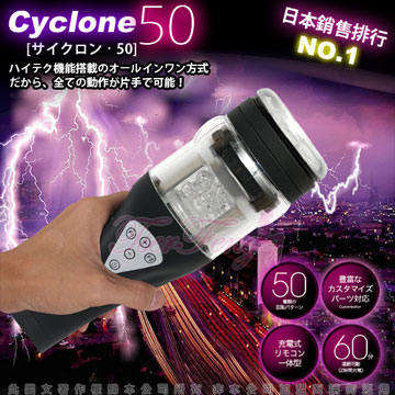 (內有開箱文)日本對子哈特(Toys Heart)-CYCLONE 50 暴風充電式50種旋轉模式超高速迴轉旋風機(黑)