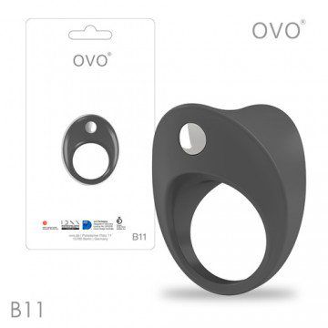 德國OVO-B11 前衛男性 矽膠靜音時尚震動環-鐵灰色