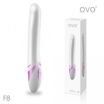 德國OVO-F8 萊恩 5段變頻 多功能 G點震動按摩棒-白粉色