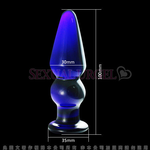 GLASS-藍色狂想-玻璃水晶後庭冰火棒(Anus 4)