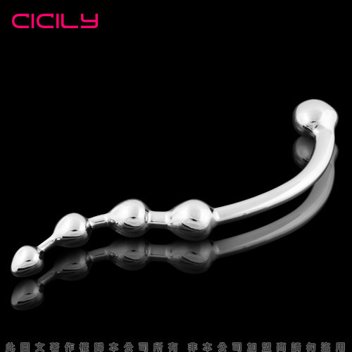 CICILY-金屬前列腺G點+後庭連拉珠按摩棒