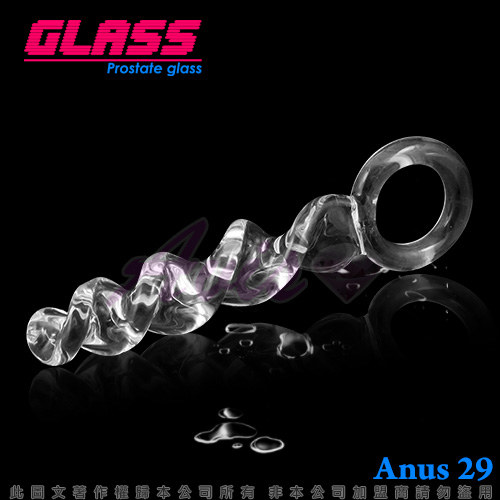 GLASS-蕩漾春心-玻璃水晶 通體螺旋式後庭冰火棒(Anus 29)