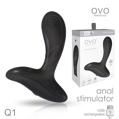 德國OVO Q1 雙馬達 震動前列腺按摩器 USB充電式 黑