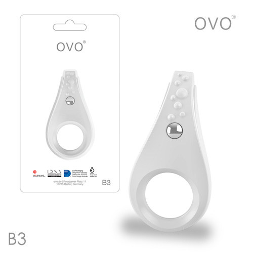 德國OVO-B3 前衛男性 矽膠靜音時尚震動環-白色